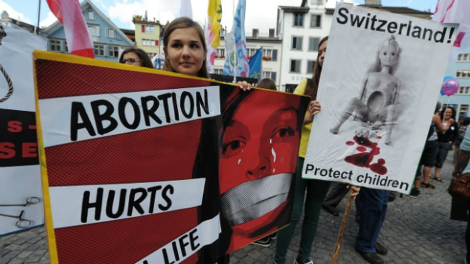 Abtreibungsgegner bei einer Demonstration in Zürich im September 2012.