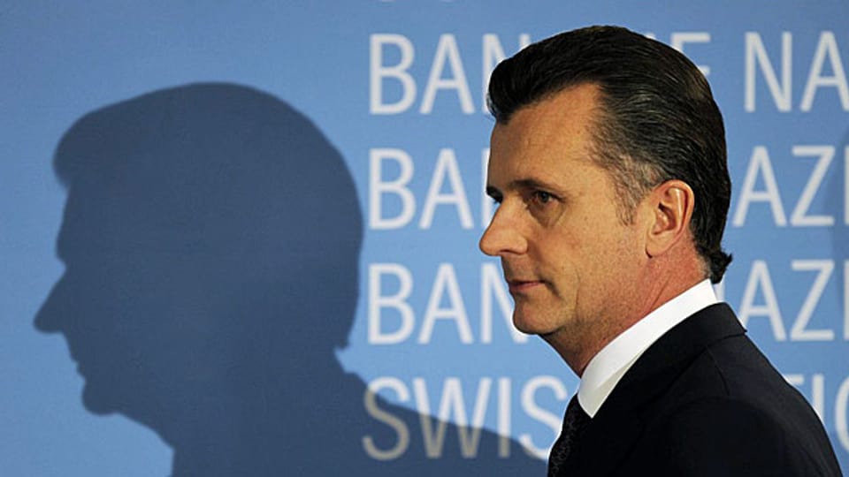 Philipp Hildebrand, Präsident der Schweizer Nationalbank, an der Medienkonferenz am 5. Januar 2012 Zürich.