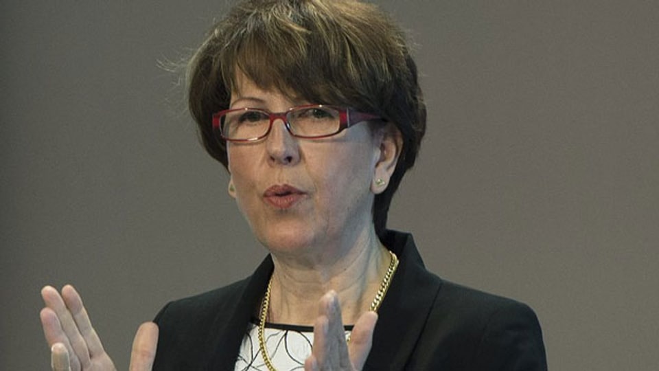 Susanne Ruoff, Konzernleiterin, spricht an der Bilanzmedienkonferenz der Schweizerischen Post, am Donnerstag 21. März 2013, in Bern.