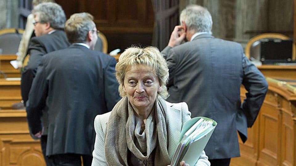 Bundesrätin Eveline Widmer-Schlumpf nach der Ständeratsdebatte zur «Lex USA».