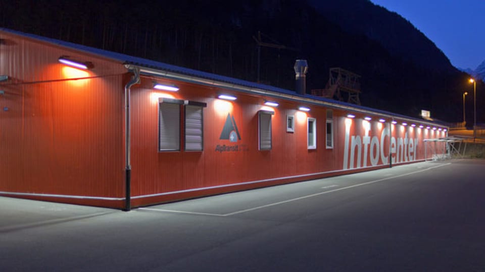 Das InfoCenter der Baustelle des Gotthard-Basis Tunnels in der Nähe von Erstfeld am 29. März 2012.