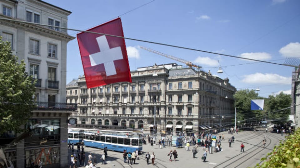 Das Bankenzentrum der Schweiz: Der Zürcher Paradeplatz.