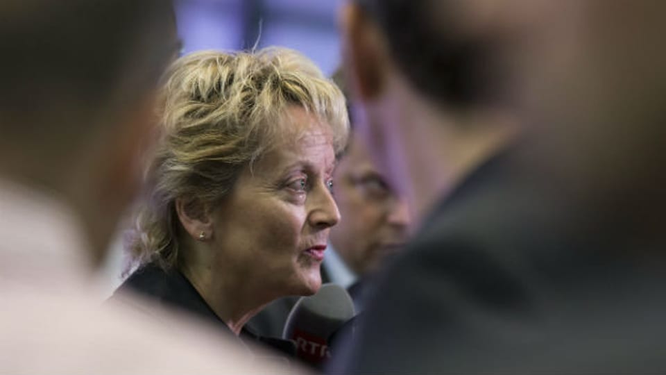 Erleichtert: Finanzministerin Eveline Widmer-Schlumpf an der Medienkonferenz