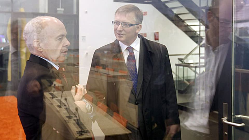Bundespräsident Ueli Maurer und Markus Seiler, Direktor des Nachrichtendienstes des Bundes.