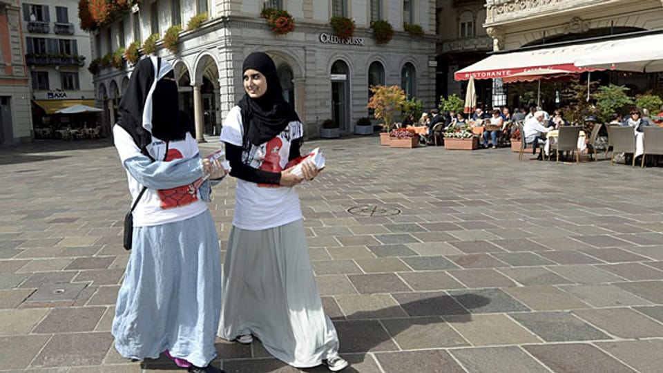 Zwei Mitglieder des Islamischen Zentralrats der Schweiz am 18. September in Lugano.