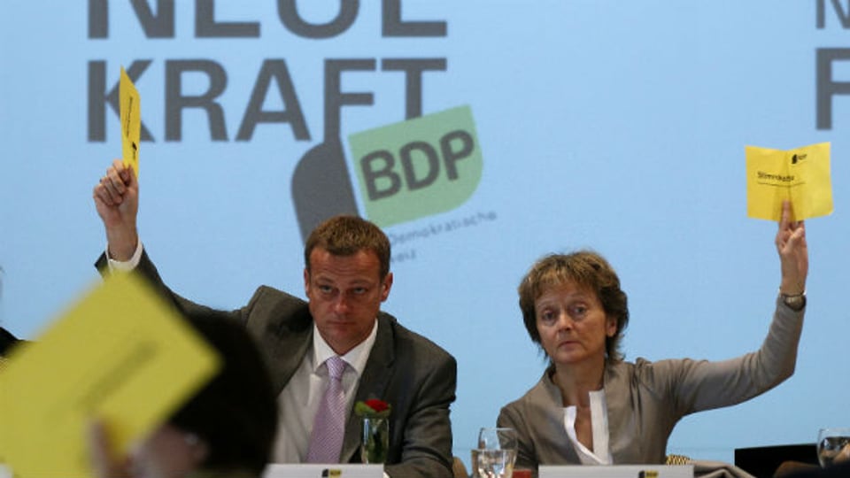 BDP-Parteipräsident Martin Landolt und BDP-Bundesrätin Eveline Widmer-Schlumpf.