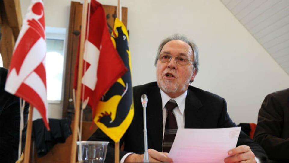 Dick Marty, Präsident der Interjurassischen Versammlung am 8. März 2012.
