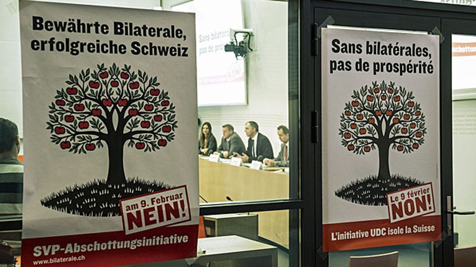 Überparteiliches Komitee gegen die «SVP-Abschottungsinitiative», am 17. Dezember in Bern.