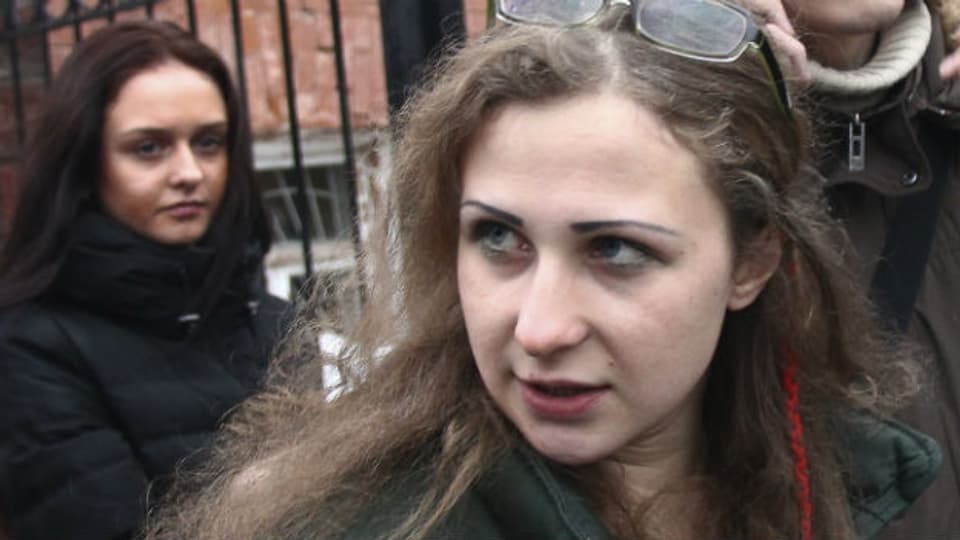 Die Kreml-kritische Aktivistin Maria Aljochina bei ihrer Freilassung.