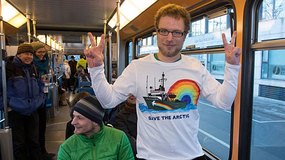 Greenpeace-Aktivist Marco Weber nach seiner Rückkehr in die Schweiz.