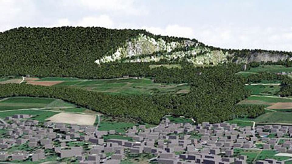 Jura Cement will einen Drittel der Gisliflue (Bild) abbauen - denn im Berg steckt der begehrt Kalkstein und Mergel für die Zementproduktion.