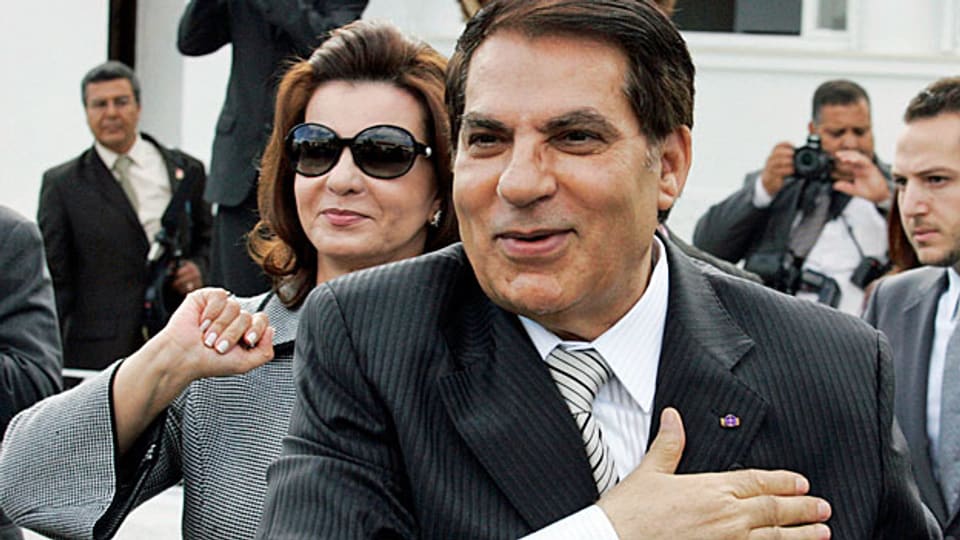 Der ehemalige tunesische Diktator Ben Ali mit seiner Frau Leila. Die Gelder des Ben-Ali-Clans auf Schweizer Konten gehen zurück an Tunesien.