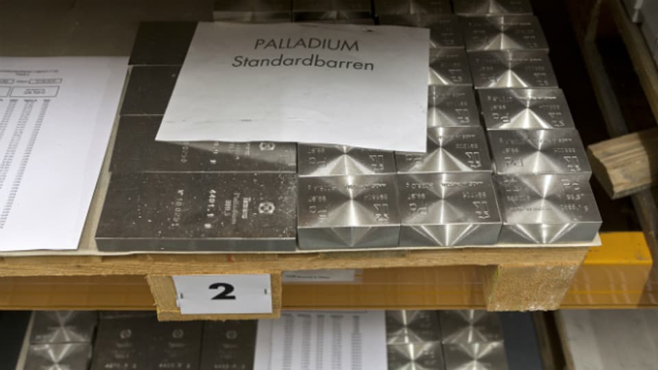 Palladium als Wertanlage: Barren im Safe der Zürcher Kantonablank ZKB (2011).