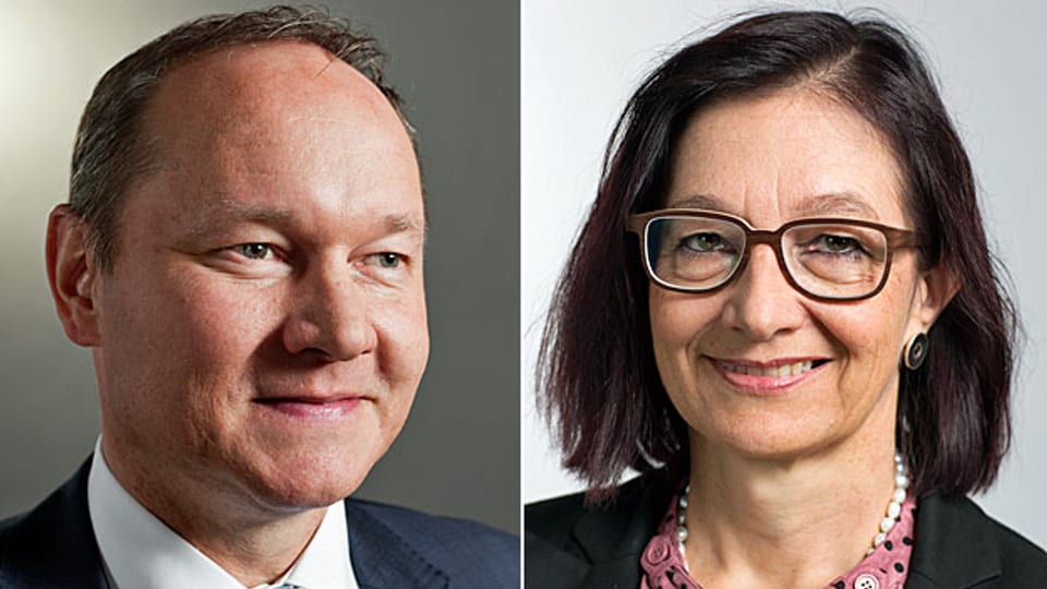 Der ehemalige Drogist und SVP-Nationalrat Jürg Stahl und die grüne Nationalrätin und Ärztin Yvonne Gilli.
