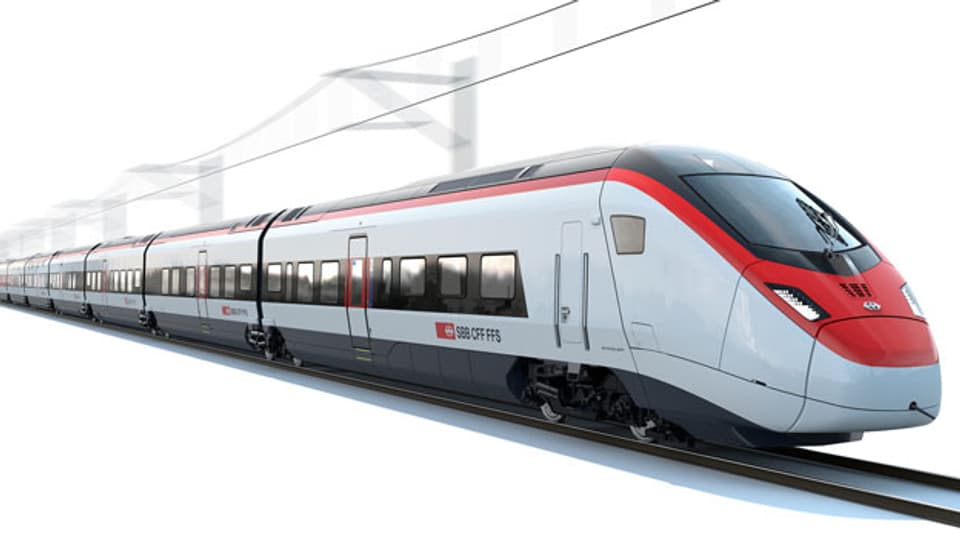Der neu entwickelte EC250 der Stadler Rail ist ein 200m langer elfteiliger Gliederzug. Die SBB kauft 29 neue, internationale Züge für den Nord-Süd-Verkehr von Stadler Rail. Das Auftragsvolumen beträgt knapp eine Milliarde Franken.
