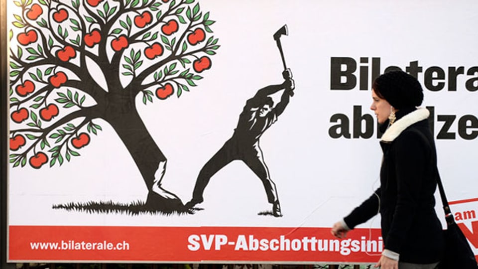 Plakat der Gegner der Volksinitiative vom 14. Februar 2012 «Gegen Masseneinwanderung».