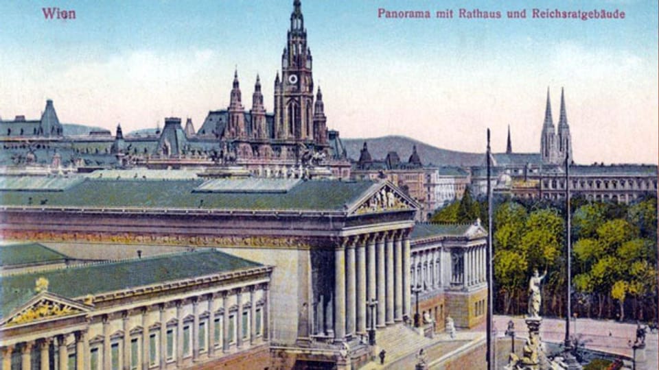 Postkarte: Rathaus in Wien.