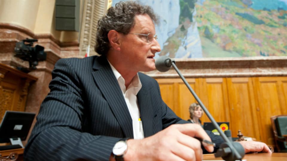 Der grüne Nationalrat Geri Müller bei einer Rede im Nationalrat 2011.