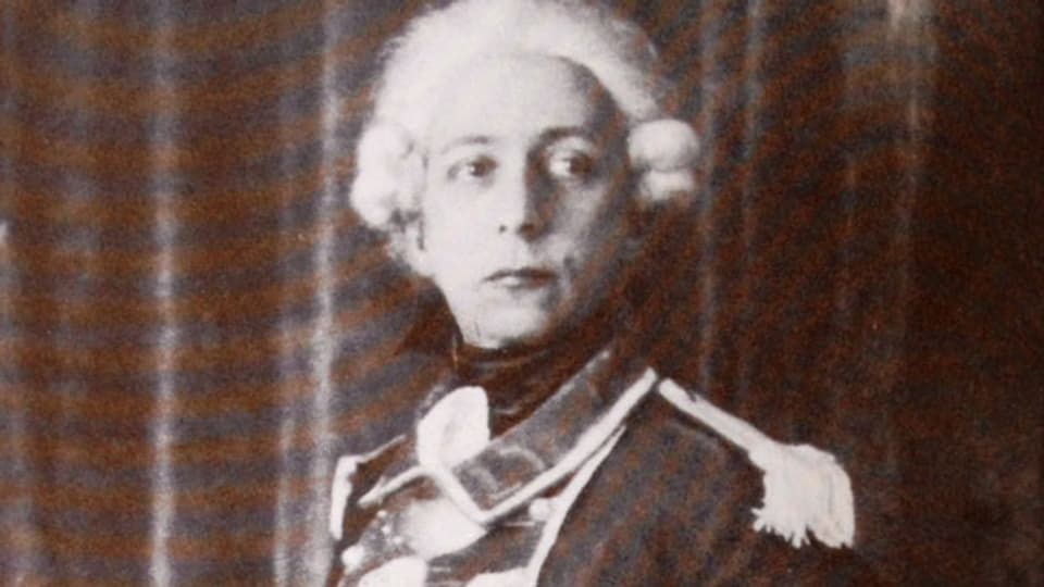Frédéric Gonzague de Reynold, der Vater der geistigen Landesverteidigung, in einem Kostüm als Söldner.