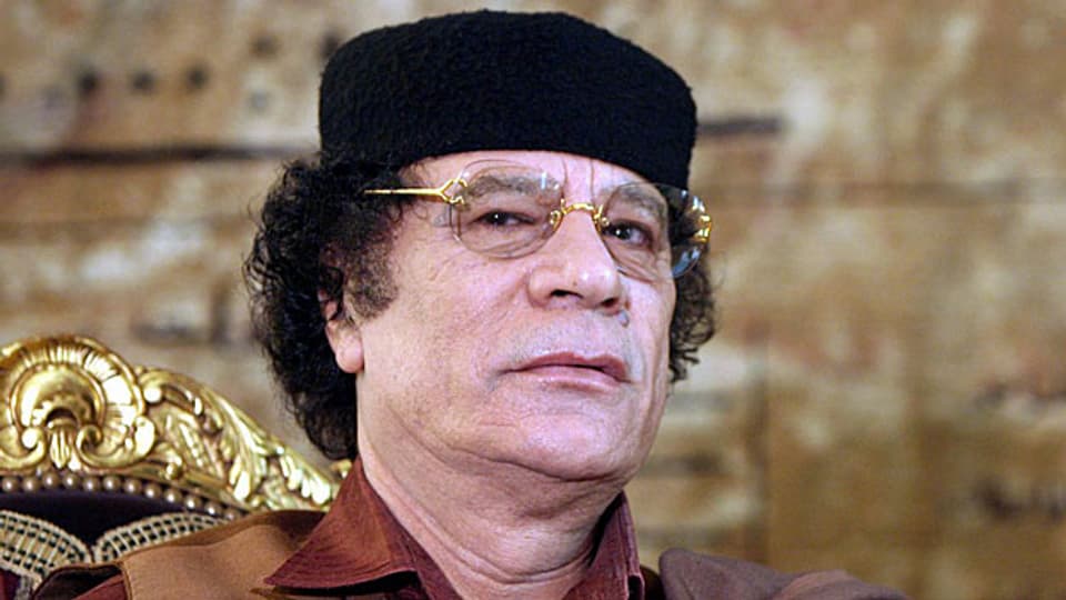 Der libysche Diktator Gadhafi auf einem Bild von 2005.