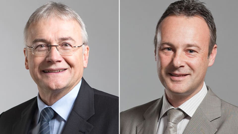 Claude Hêche, Ständeratspräsident (links) und Stéphane Rossini, Nationalratspräsident.