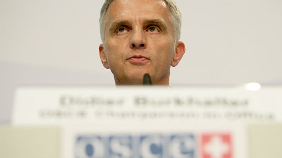 Die letzten Amtshandlungen für die OSZE - Bundespräsident Burkhalter an der Abschlusskonferenz in Basel