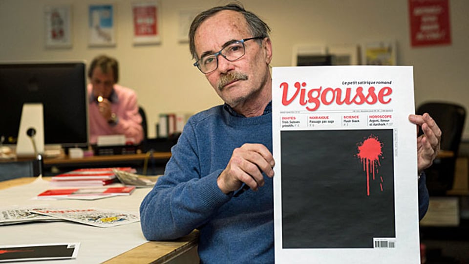 Er fühle sich, als wäre ein Teil seiner Familie gestorben, sagt Barrigue, selber Karrikaturist und Chefredaktor des Westschweizer Satiremagazins Vigousse.