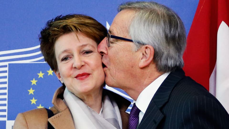 Bundespräsidentin Simonetta Sommaruga reiste nach Brüssel, um mit dem EU-Präsidenten Jean-Claude Juncker über die Umsetzung der Masseneinwanderungs-Initiative zu sprechen.