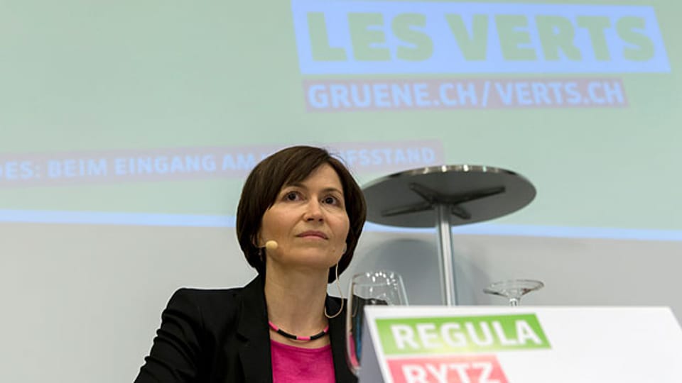 Co-Präsidentin Regula Rytz spricht an der Delegiertenversammlung der Grünen Partei der Schweiz im Hotel Engel in Liestal am 17. Januar 2015.