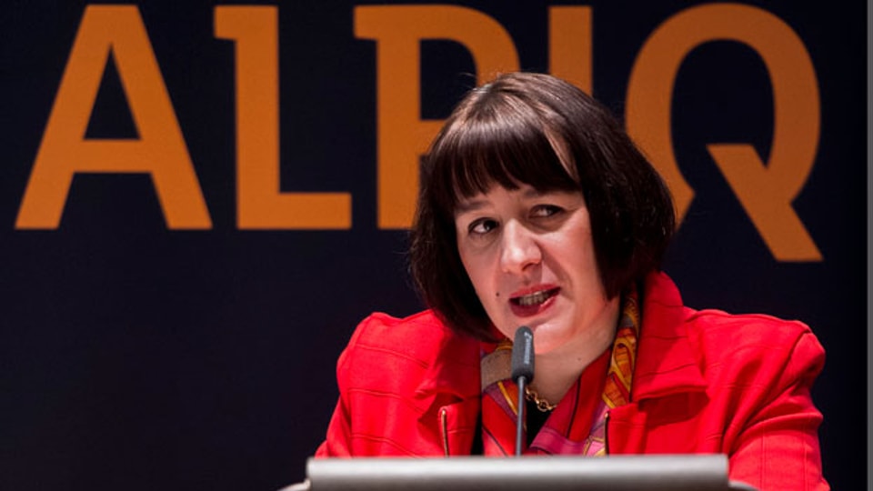 CEO Jasmin Staiblin an der Generalversammlung der Alpiq Holding AG am 30. April 2015.