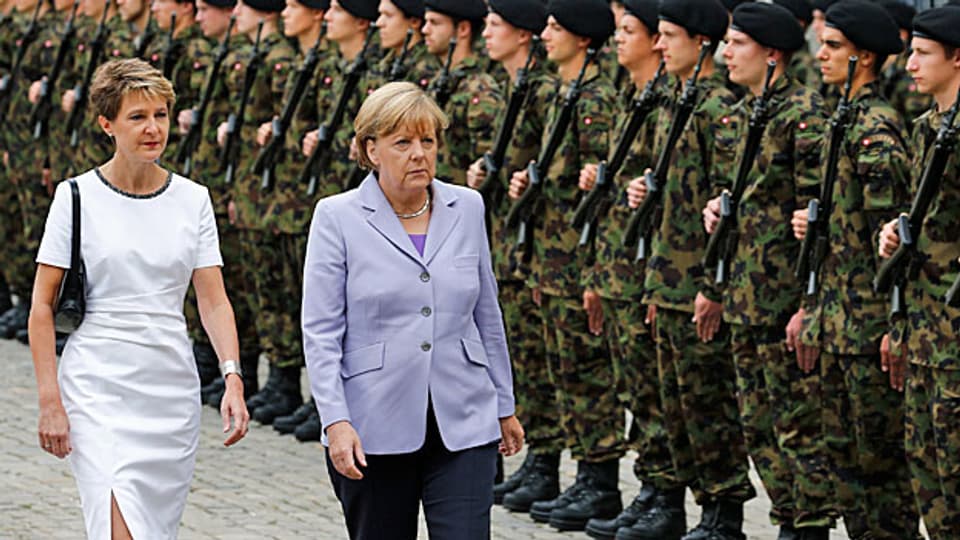 Zwei Frauen mit Macht: Bundespräsidentin Simonetta Sommaruga und die deutsche Bundeskanzlerin Angela Merkel in Bern.