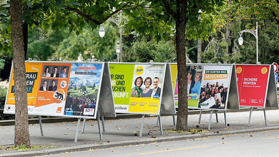Zeit der Parteienwerbung: Wahlplakate in Bern.