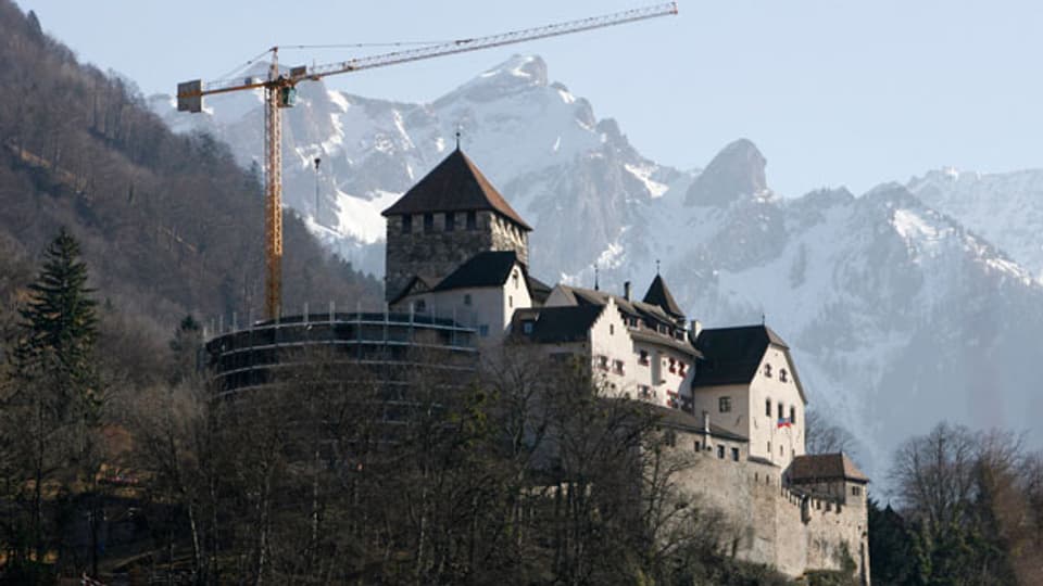 Das fürstliche Schloss in Vaduz im Fürstentum Liechtenstein.