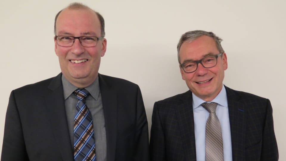 CVP-Nationalrat und Bauernpräsident Markus Ritter und FDP-Ständerat Ruedi Noser diskutieren im SRF-Studio über die Initiative für Ernährungssicherheit.