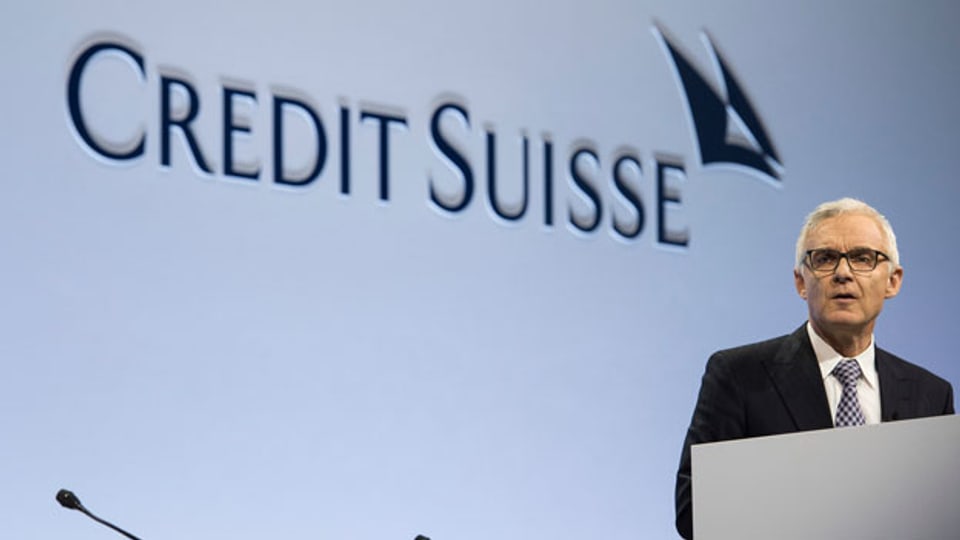 Verwaltungsratspräsident Urs Rohner spricht an der ordentlichen Generalversammlung der Credit Suisse im Hallenstadion.