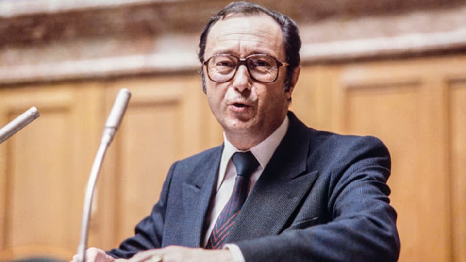 Der Neuenburger Pierre Aubert war von 1977 bis 1987 für die SP in der Landesregierung. Aufnahme von 1981.
