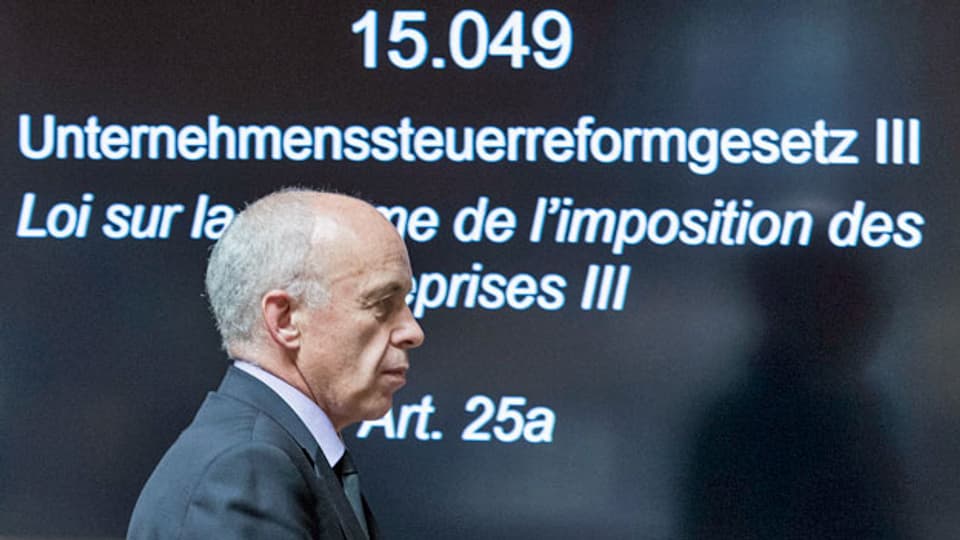 Der Finanzminister Ueli Maurer an der Ständeratssitzung zum Unternehmenssteuerreform-Gesetz III.