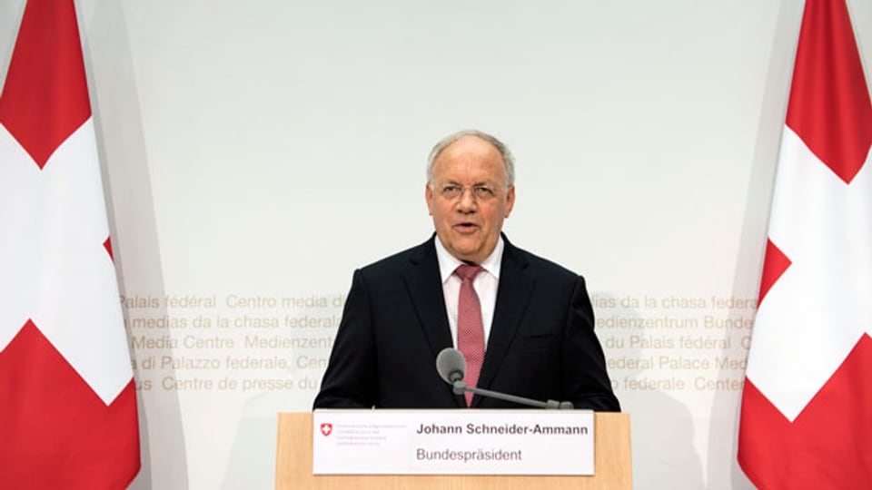 Bundespräsident Johann Schneider-Ammann spricht über den Austritt Grossbritanniens aus der EU am Freitag, 24. Juni 2016.