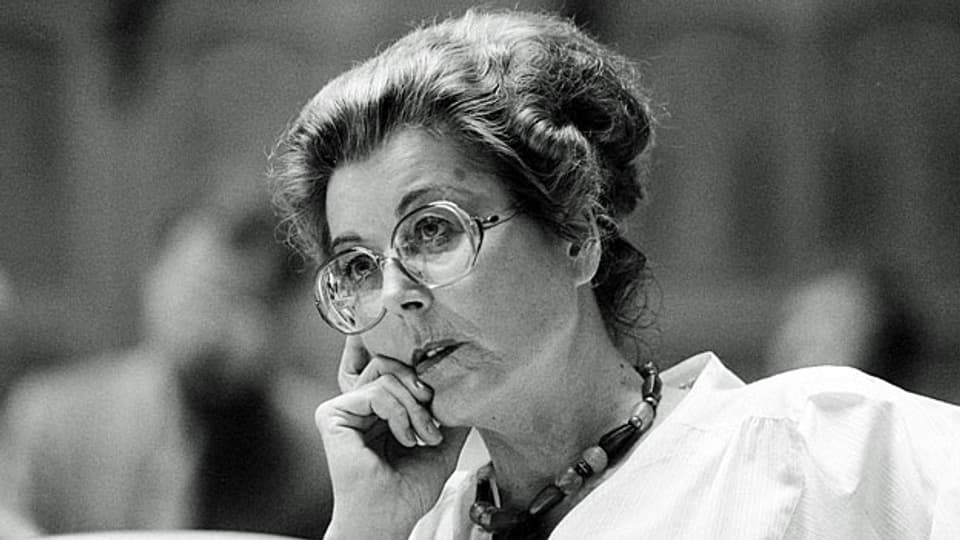 SP-Nationalrätin Lilian Uchtenhagen am 24. September 1987 im Nationalrat.