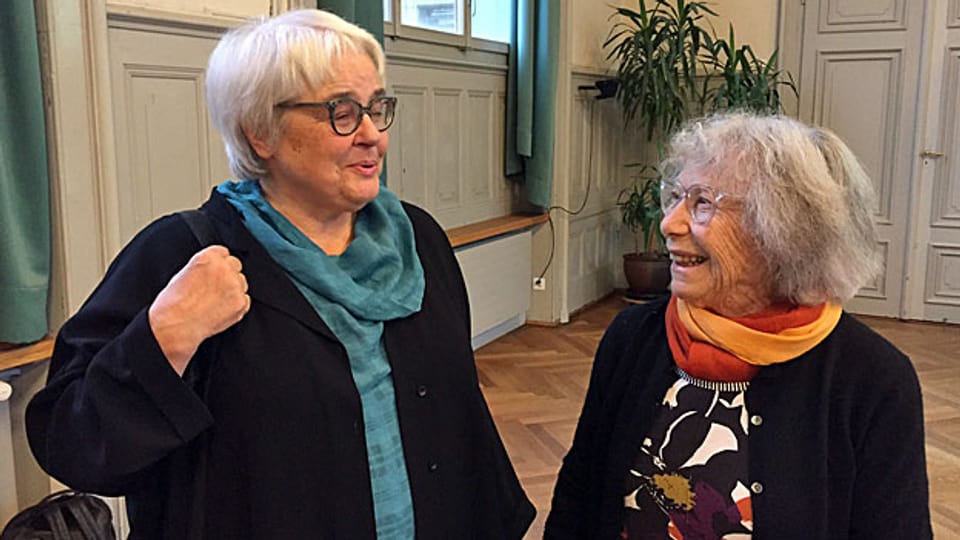 Zwei der Klimaseniorinnen: Die Anwältin Ursula Brunner und die 85-jährige Ruth Schaub.