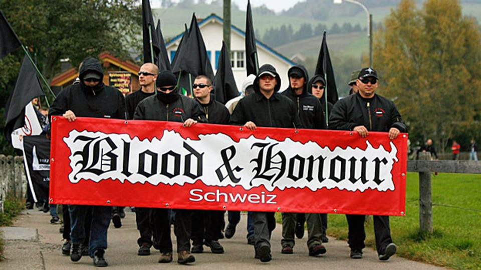 Schweizer Rechtsextreme im Jahr 2007 in Appenzell. Die Neonazi-Szene ist seitdem kaum gewachsen.