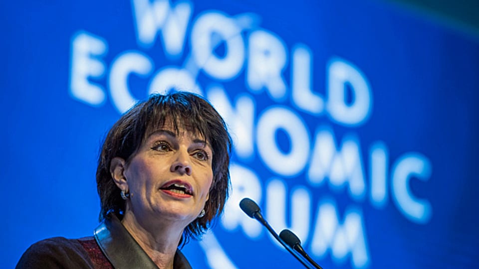 Bundespräsidentein Doris Leuthard an der WEG-Eröffnungsveranstaltung in Davos.