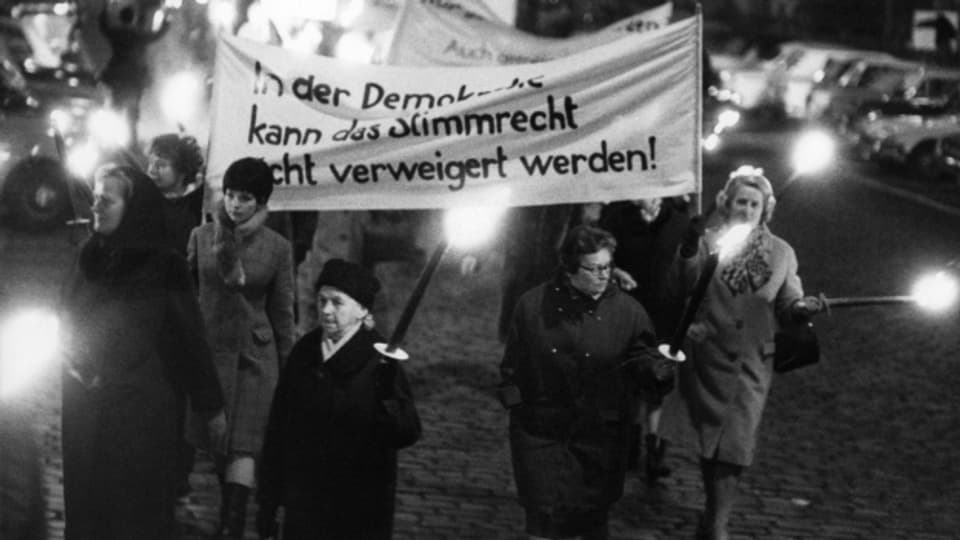 Ein langer Kampf für das Stimmrecht: Frauen demonstrieren 1968 in Zürich.