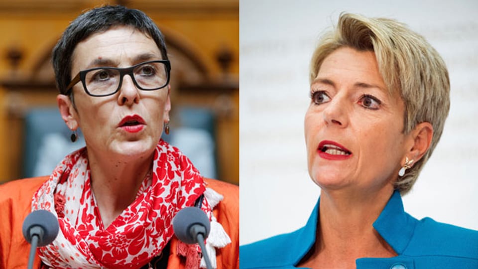 SP-Vizepräsidentin Barbara Gysi (li.) und FDP-Ständerätin Karin Keller Sutter.