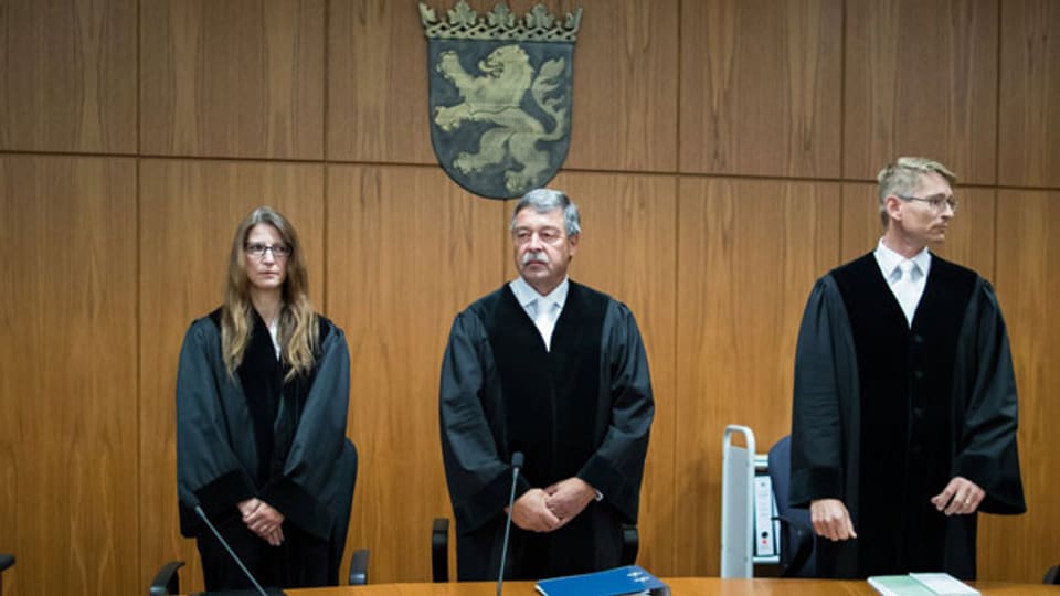 Richter im Gerichtssaal anlässlich der Verhandlung im Spionageprozess gegen mutmasslichen Schweizer Spion.