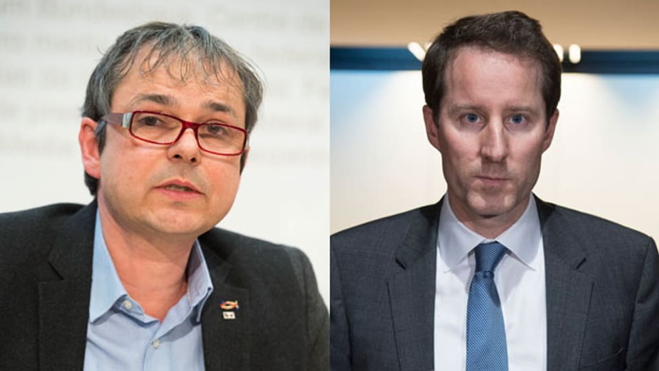 Philipp Hadorn, SP-Nationalrat (links) und Thomas Aeschi, SVP-Fraktionschef.