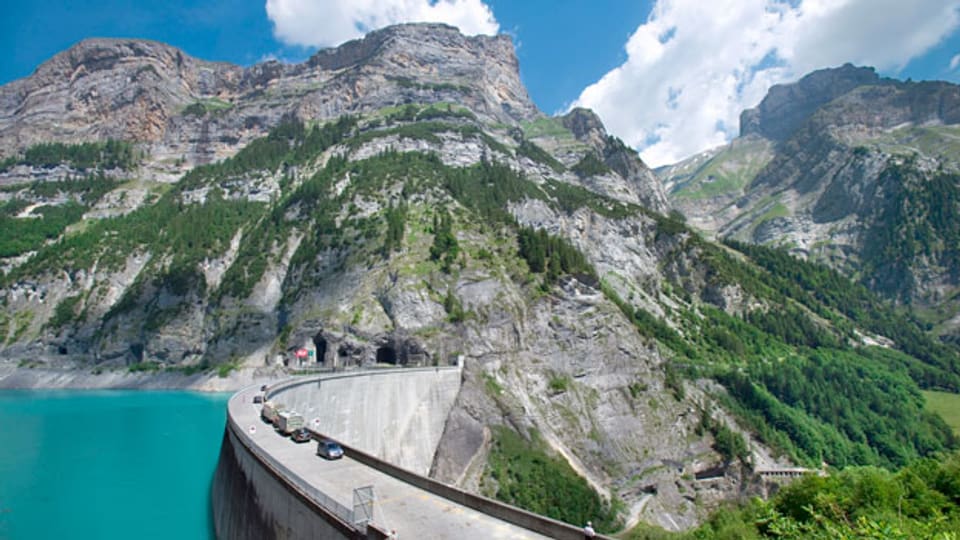 Der Staudamm Gigerwald im Kanton St. Gallen. Das Wasser des Stausees wird von der NOK zur Stromerzeugung genutzt.