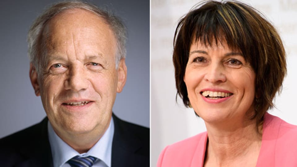 Bundesrat Johann Schneider-Ammann und Bundesrätin Doris Leuthard.