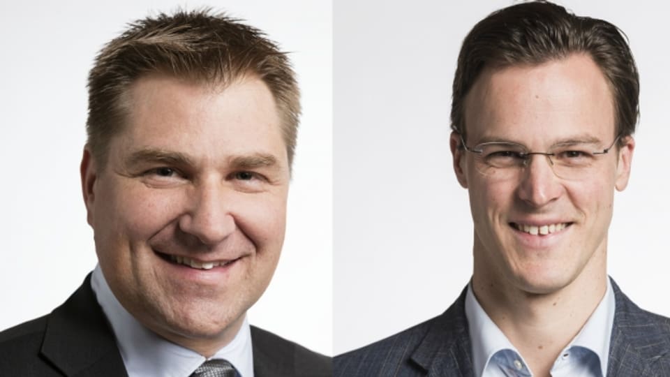 Die Nationalräte Toni Brunner (SVP, SG; links) und Bastien Girod (Grüne, Zürich)