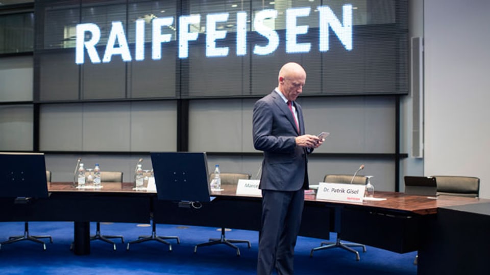 Raiffeisen-Chef Patrik Gisel gibt seinen Posten auf Ende 2018 auf.